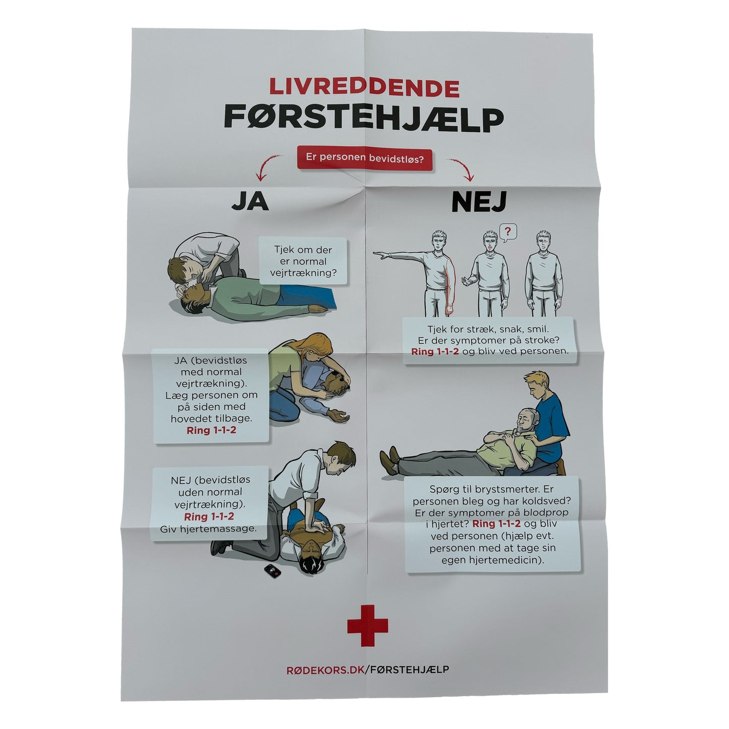 Plakat: Humanitær førstehjælp – livreddende førstehjælp på to timer