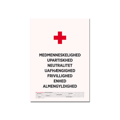 Plakat med Røde Kors-principperne