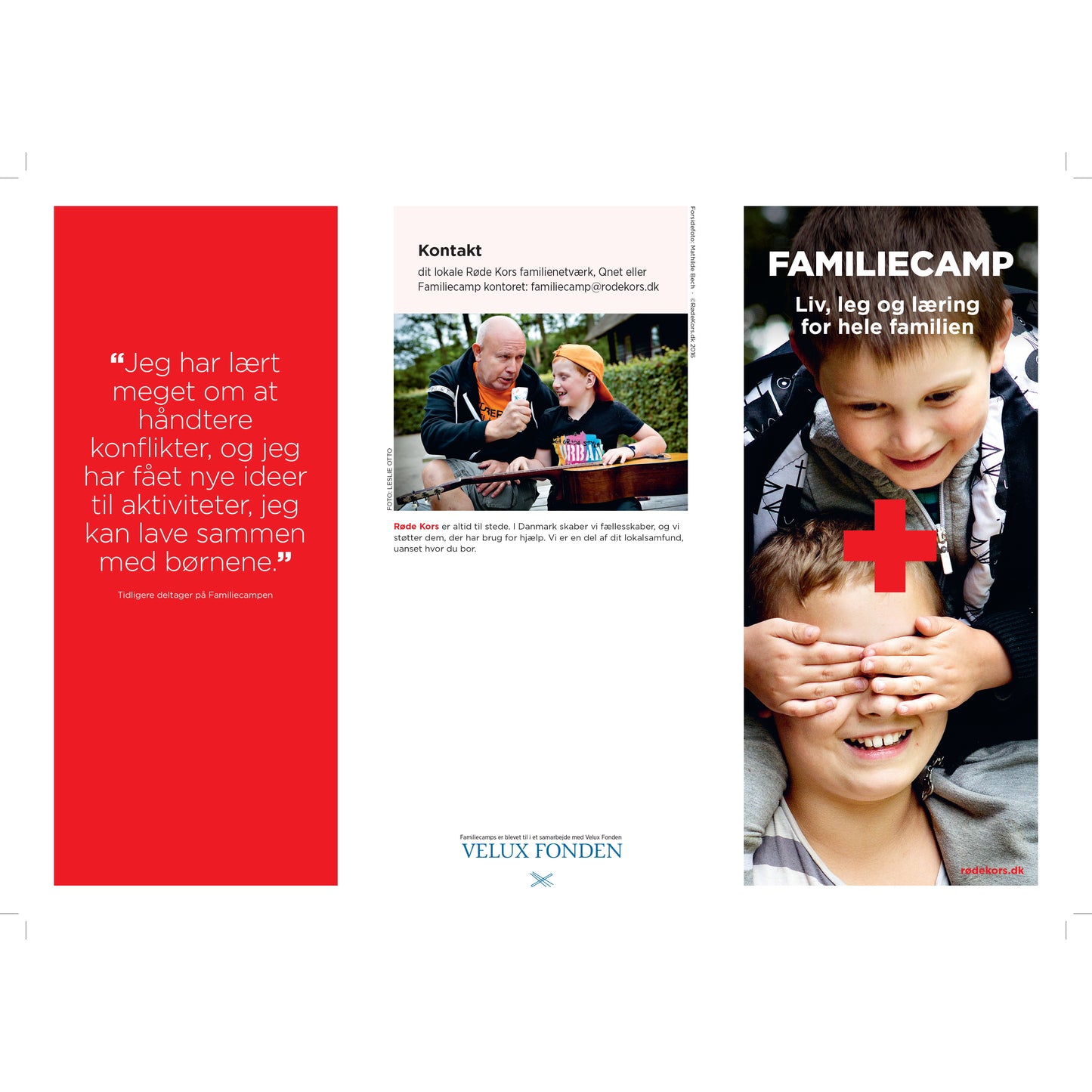 Folder: "Familiecamp. Liv, leg og læring for hele familien"