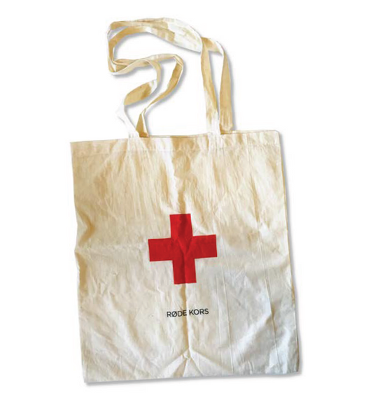 Mulepose med Røde Kors-logo