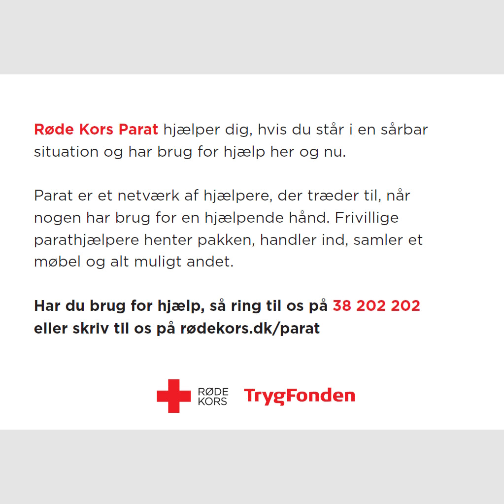 Røde Kors Parat modtager-visitkort: Har du brug for en hjælpende hånd ...