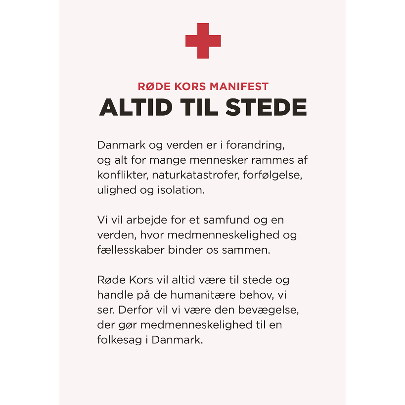 Plakat - Røde Kors Manifest A2 – Røde Kors Frivilligshop