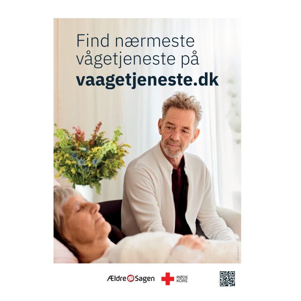 Plakat: Find nærmeste vågetjeneste på vaagetjeneste.dk