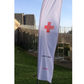 Beachflag med Røde Kors logo